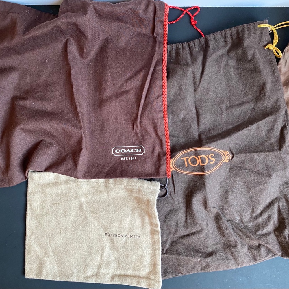 Bottega Veneta, Tod’s and Coach dust bags